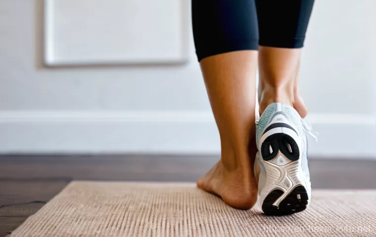 런닝 전후 발 마사지기 추천 - **Prompt 1: Unsung Heroes' Respite**
"A close-up shot of a runner's feet, gently propped up on a...