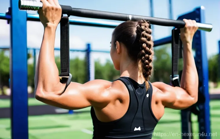 등 근육 발달을 위한 풀업 변형 동작 - **Prompt 2: Neutral Grip Pull-Up with Joint Comfort Focus**
"A focused individual, either male o... 등 근육 발달을 위한 풀업 변형 동작 - **Prompt 2: Neutral Grip Pull-Up with Joint Comfort Focus**
"A focused individual, either male o...