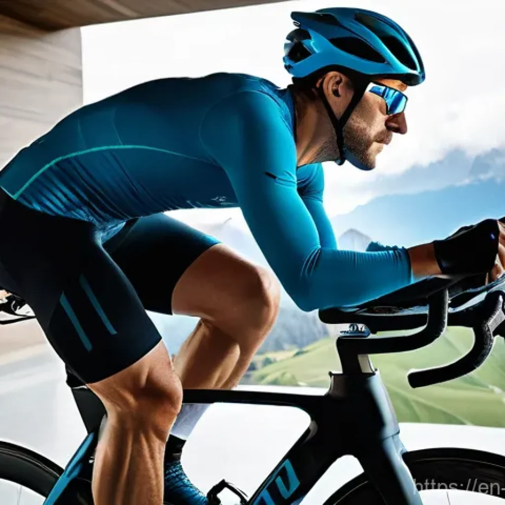 프리미엄 스피닝 바이크 추천 - **Immersive Virtual Ride Experience:**
"A fit individual in their late 20s to early 30s, dressed...