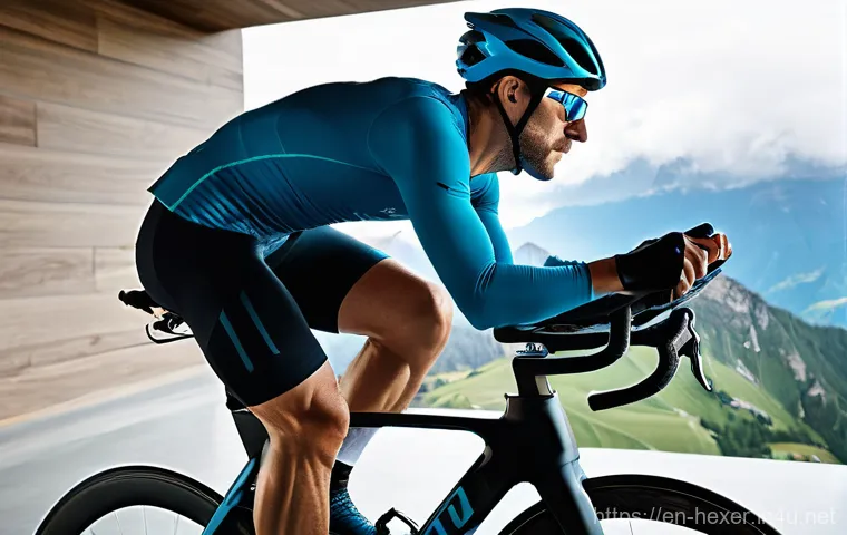 프리미엄 스피닝 바이크 추천 - **Immersive Virtual Ride Experience:**
"A fit individual in their late 20s to early 30s, dressed...